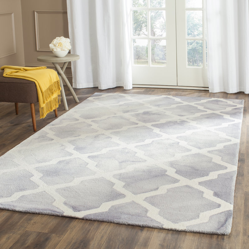 Desantiago Hand Tufted Wool Geometric Rug, Rectangle 6' x 9'