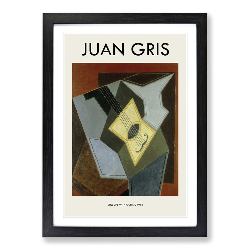 Guitar Vol.1 by Juan Gris - Single Picture Frame Print, 65cm H x 48cm W x 2cm D, Black Framed