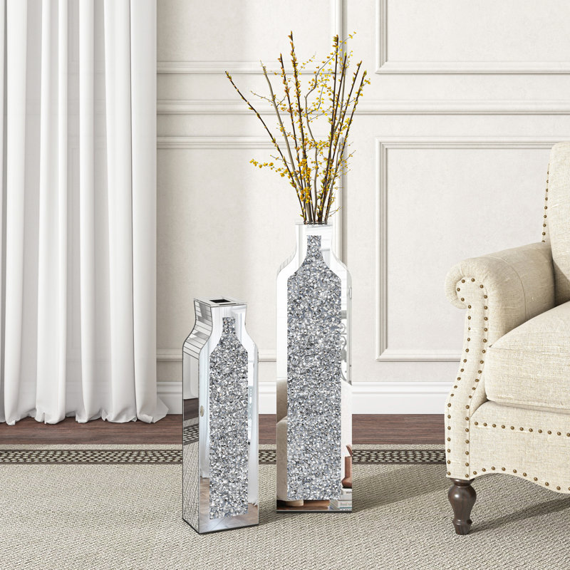 Echo Glass Flower Tall Vase Room Crystal  Decor Nesting Vase (Set of 2), 61.2cm