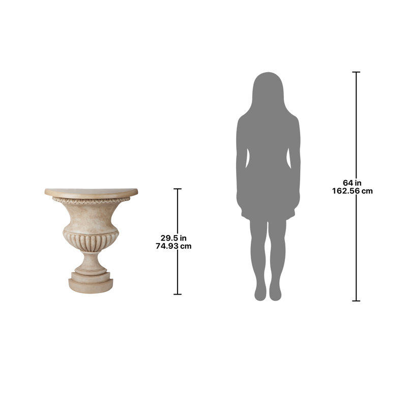 Stone Garden Wall Urn Console Table