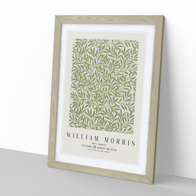 Willow Pattern Vol.1 Print by William Morris - Picture Frame Painting, 65cm H x 48cm W x 2cm D, Oak