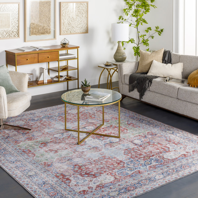 Chavarria Oriental Red/Blue/Green Area Rug, Rectangle 7'6" x 9'6"