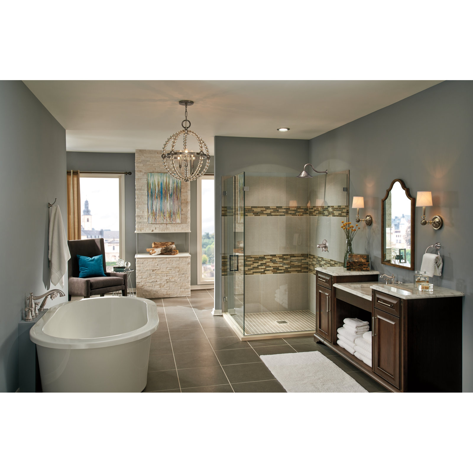 Cassidy™ Deck Roman Tub Faucet with Diverter, Stainless Steel