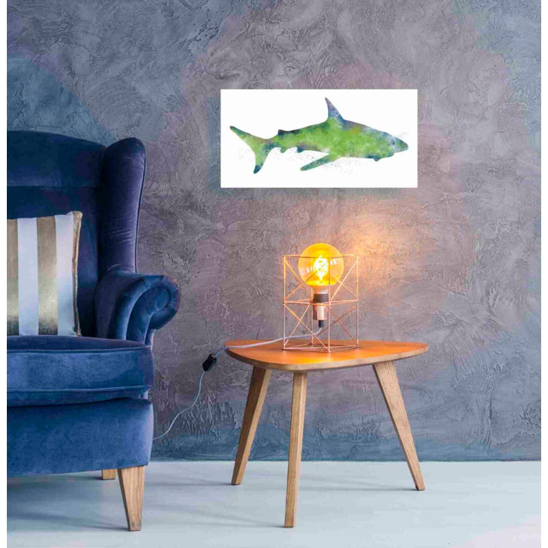 'Watercolor Shark II' by Linda Woods, Canvas Wall Art, 20" H x 40" W x 1.5" D
