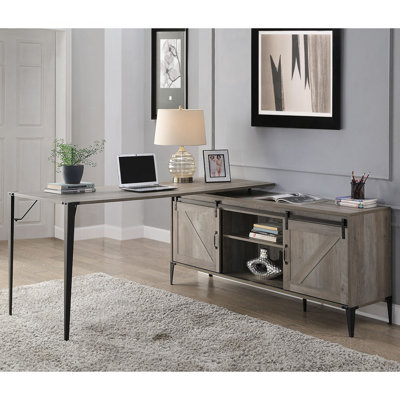 Bureau d'écriture en L avec armoire