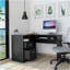 Bureau en L Bradford, tablette à clavier, finition wengé noir
