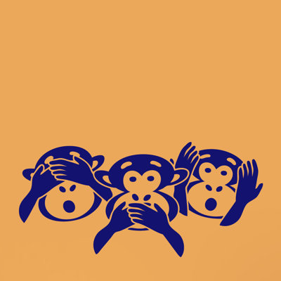 Décalcomanie murale tête de singe à trois senses