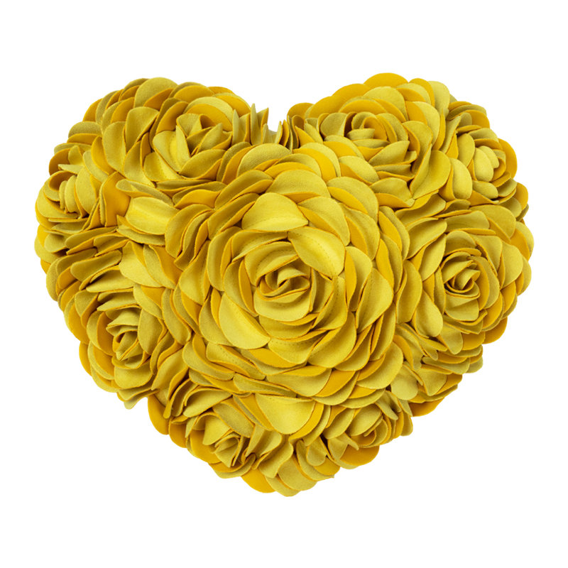  Housse de coussin 3D Flower, Jaune moutarde