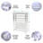 Jacia 42 Bottle Floor Wine Bottle Rack in Clear