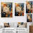 Orange Teal Botanical Whirlwind IV - Print on Canvas-1267162191-1267162199