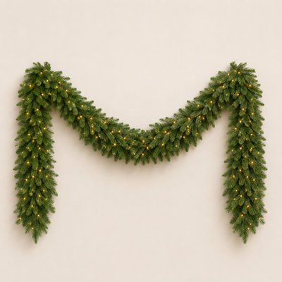 108" Pre-Lit Pine Christmas Garland