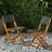 2 Hillside Bistro Chairs, Foldable For Outdoors. Wood Frame, Brown. 17.82 In D X 20.99 W 32.63 H 2 Chair , Foldable. Wood, Outdoor Seating. 17.82" 20.99" 32.63"-1367025677