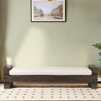 Solid wood bench clothing store shopping mall leis