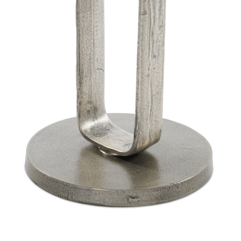 Adair End Table, Nickel/Silver
