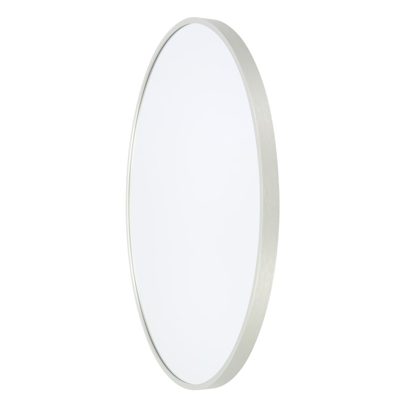 Sasheer - Round Framed Wall Mounted Mirror, 80cm H x 80cm W, Silver