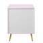 Table de chevet 2 tiroirs rose ultrabrillant