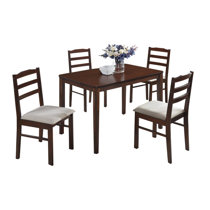 Jakarie 5 - Piece Dining Set, Dark Brown, Light Gray