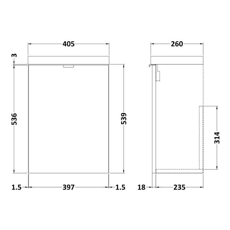 Fusion 405mm Single Bathroom Vanity with Integrated Polymarble Basin, Gloss Grey Mist