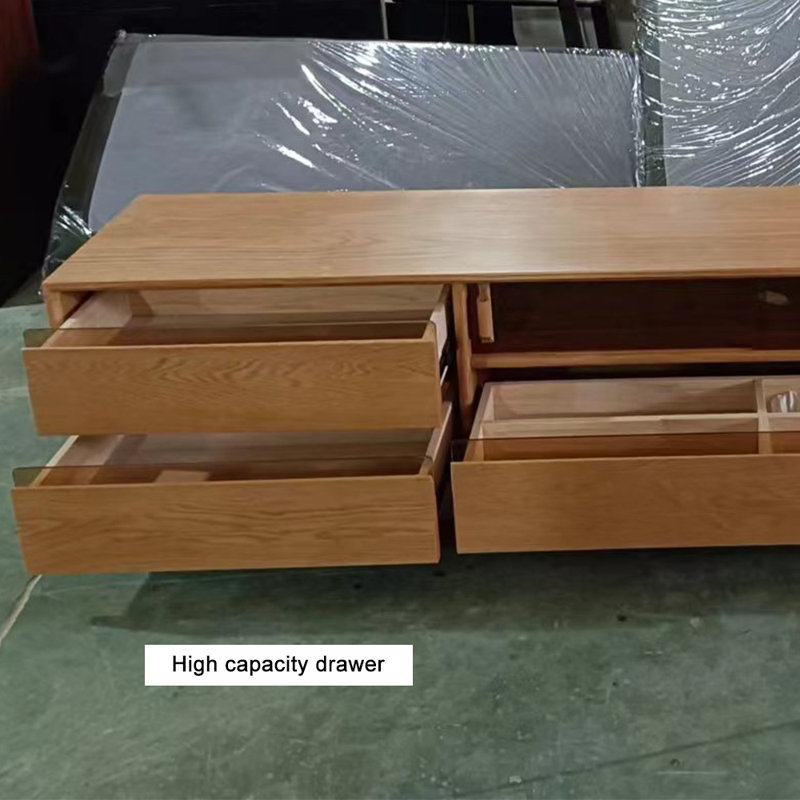 Rustic TV Stand Solid Wood Storage, Walnut