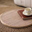 Table basse rétro en noyer et bois manufacturé en rotin