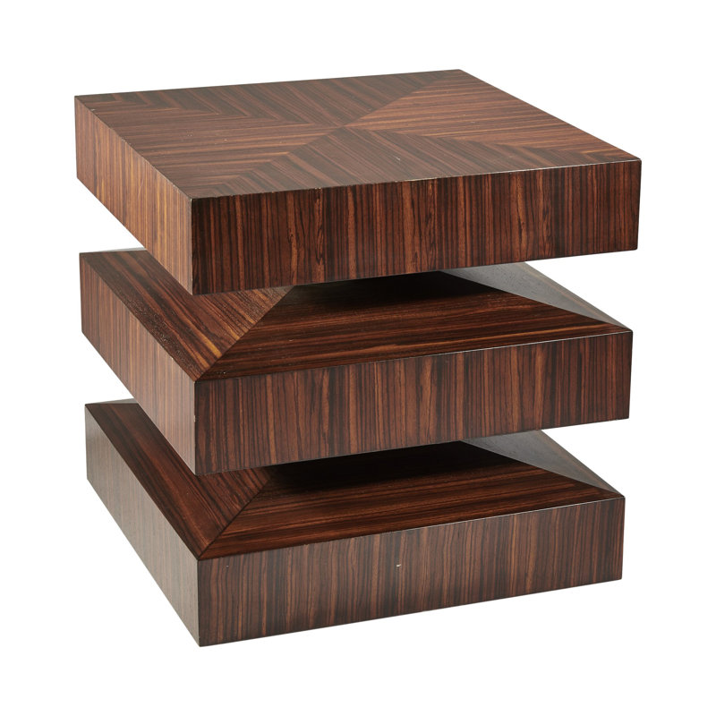 Sleek Dark Walnut Square End Table with Satin Lacquer Finish
