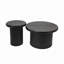 Ensemble de tables basses rondes modernes - Combinaison de tables doubles avec pieds de table cannelés uniques