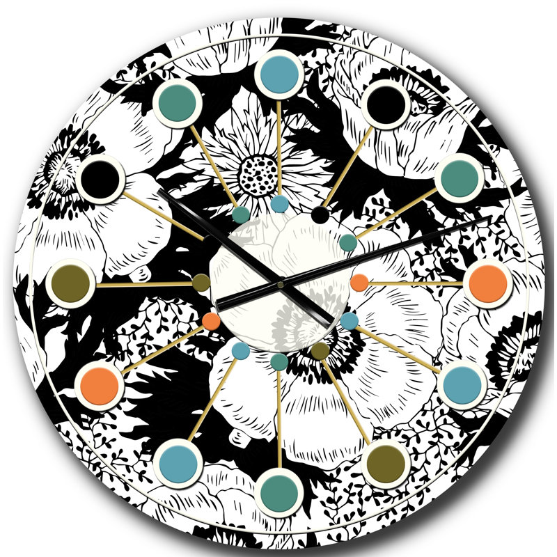 Horloge murale rétro Mid-Century, Grand