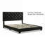 Lit plateforme en similicuir de polyuréthane noir mat, sans sommier tapissier, pour une chambre à coucher grand lit, style capitonné moderne-129462202