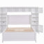 Lit double en bois avec garde-robe et tablettes intégrées, blanc