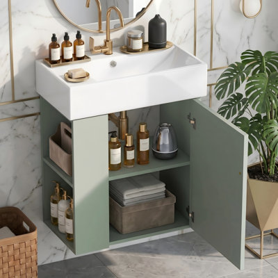 Gabrielle 21.6 Single Bathroom Vanity with Ceramic Top