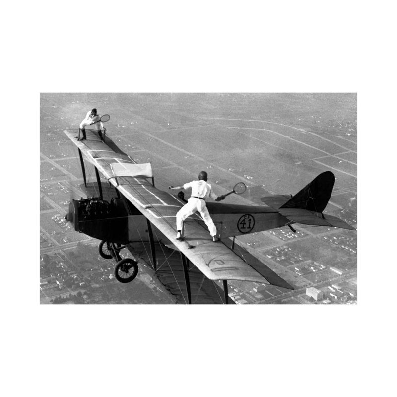 Playing Tennis On A Biplane In 1925 by Unknown Artist - Wrapped Canvas Print, 20.32 cm H x 30.48 cm W