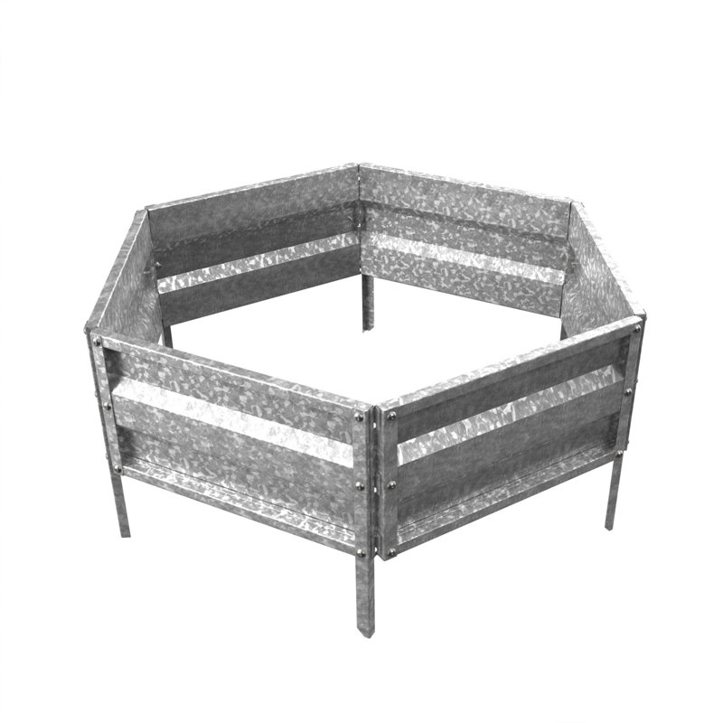 Hexagonal Galvanized Iron Raised Garden Bed Planter