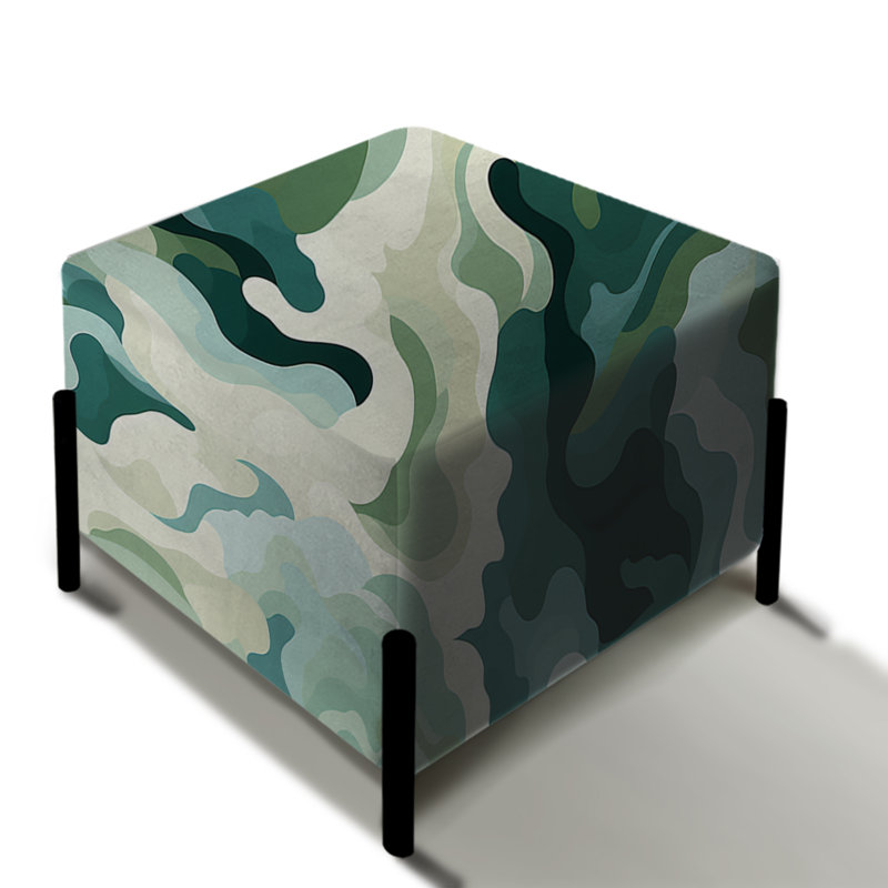 Zen Retreat Serene Camouflage - Repose-pieds carré camouflage