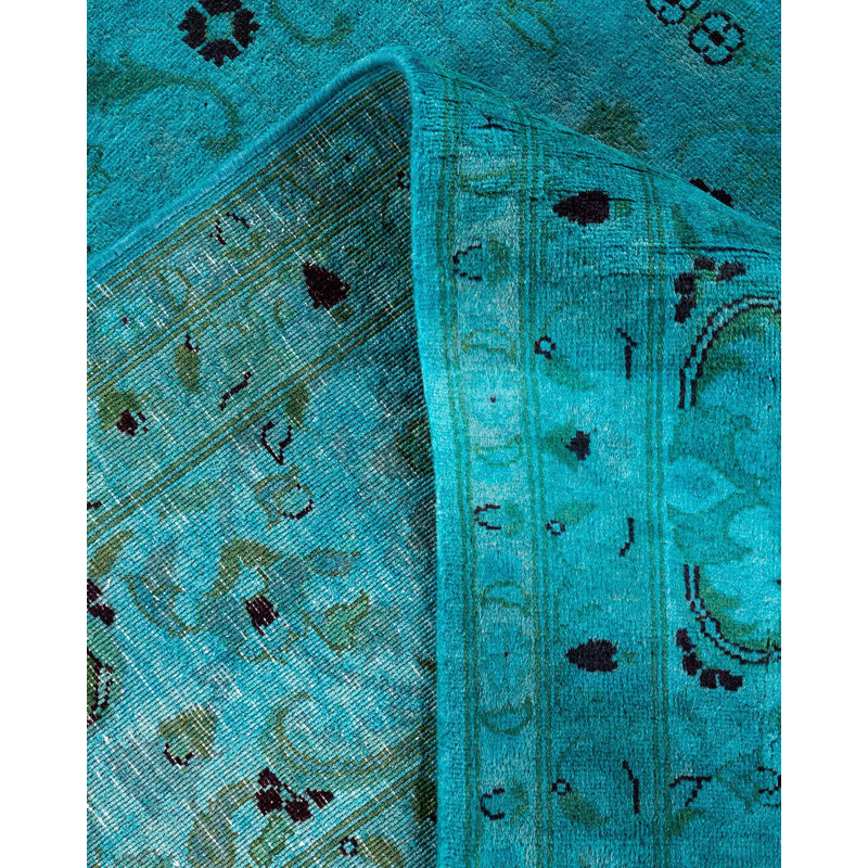 Arch One-of-a-Kind Rectangle 9' 2" X 12' 5" New Age Wool Area Rug Blue