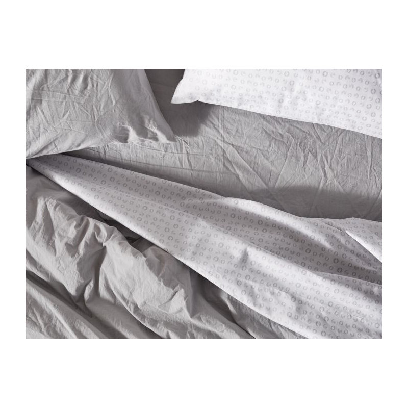 Organic Crinkled Percale Sheet Set, Twin Sheet Set with 1 Pillowcase, Pewter
