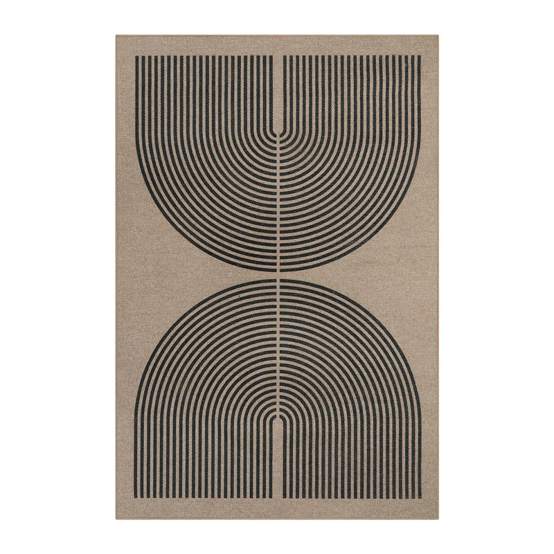 Narze Modern Easy Jute Machine Washable Area Rug Outdoor Rug with Non-Slip Backing for Patio, Deck, Backyard Beside the pool