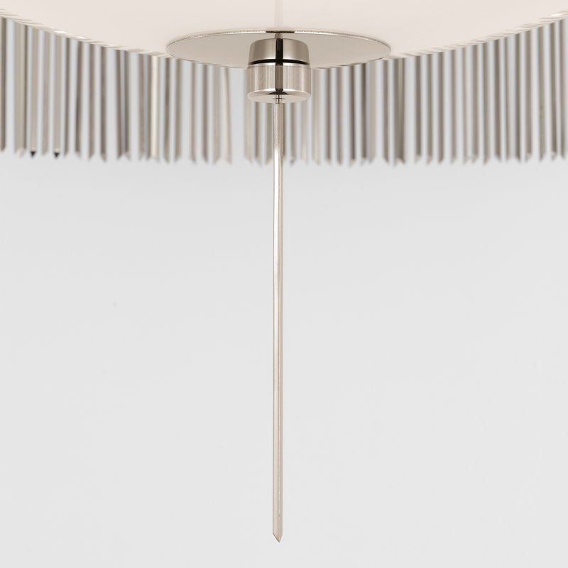Sutton 32" Flush Mount With White Glass, Polished Nickel, 7.25" H x 21" W x 21" D