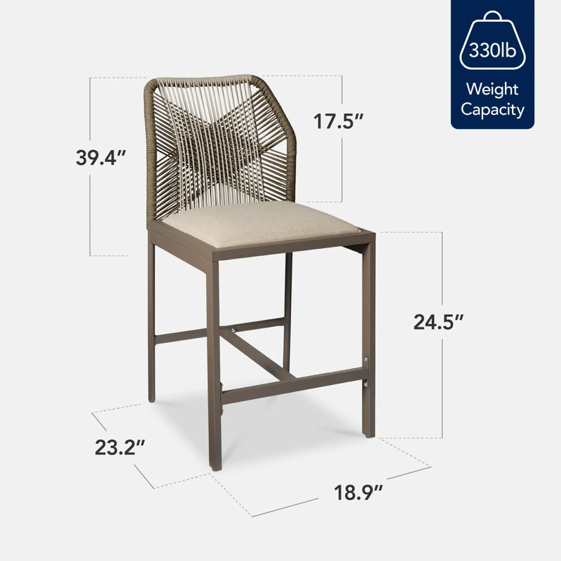 Ensemble de 2 tabourets de bar, Taupe / beige