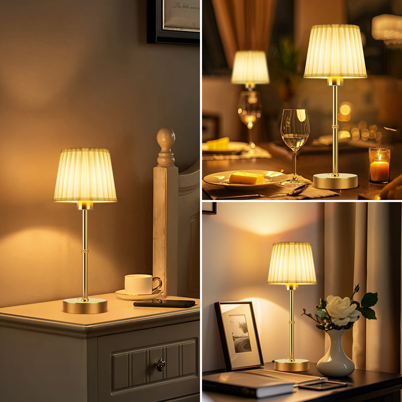 Lampe de table DEL sans fil à intensité variable avec charge USB