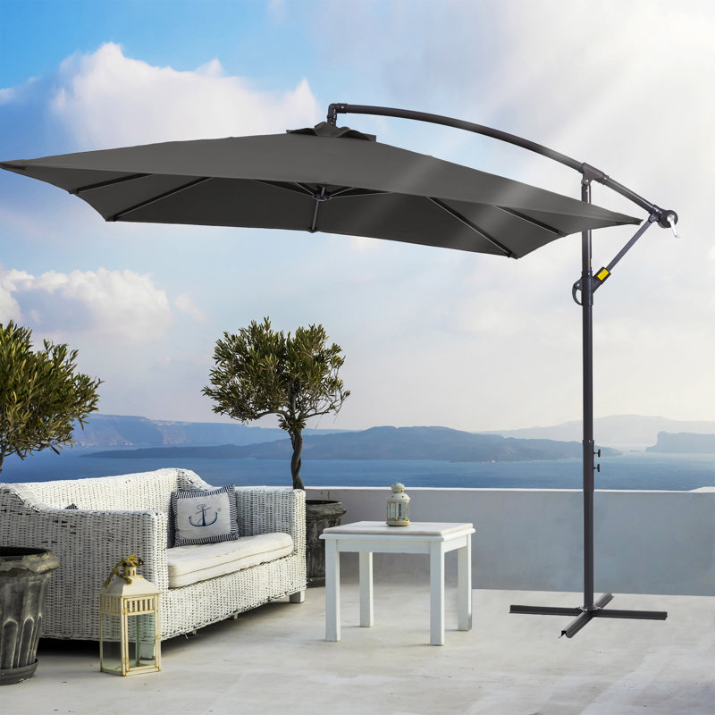Scarlott 98.3" x 98.3" Square Umbrella, Gris anthracite
