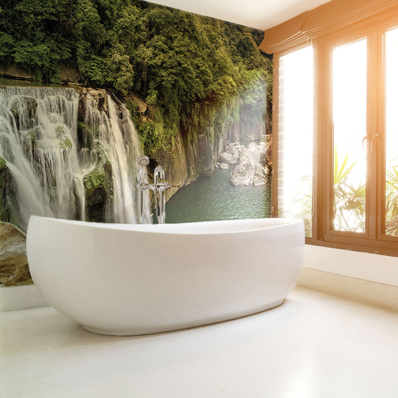 Panneau de papier peint paysage cascade Yeremia, L 100,08 po x l 96 po