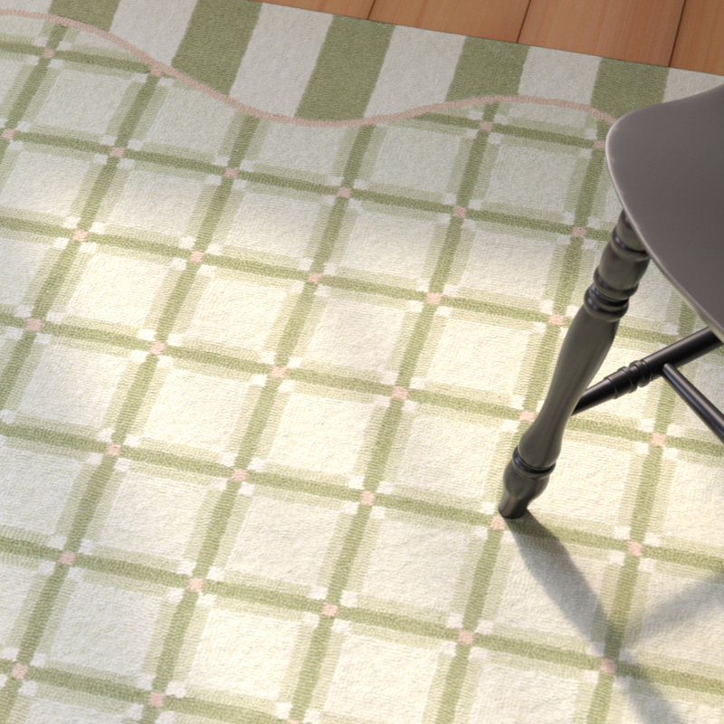 Kinchen Hand Hooked Wool Pile Geometric Rug, Round 5'6"