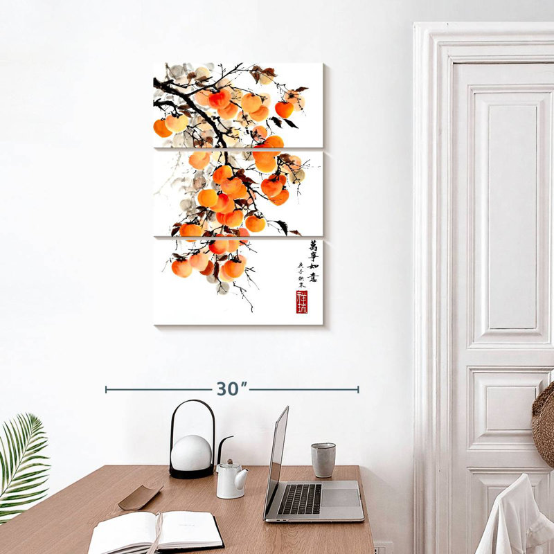 Harimois antique chinois persimmon, H 32 po x l 20 po