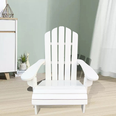 White Wood Chair - Comfortable For Various Outdoor & Indoor Areas, Easy Assembly, 110 Lbs Weight Capacity Ideal Limit