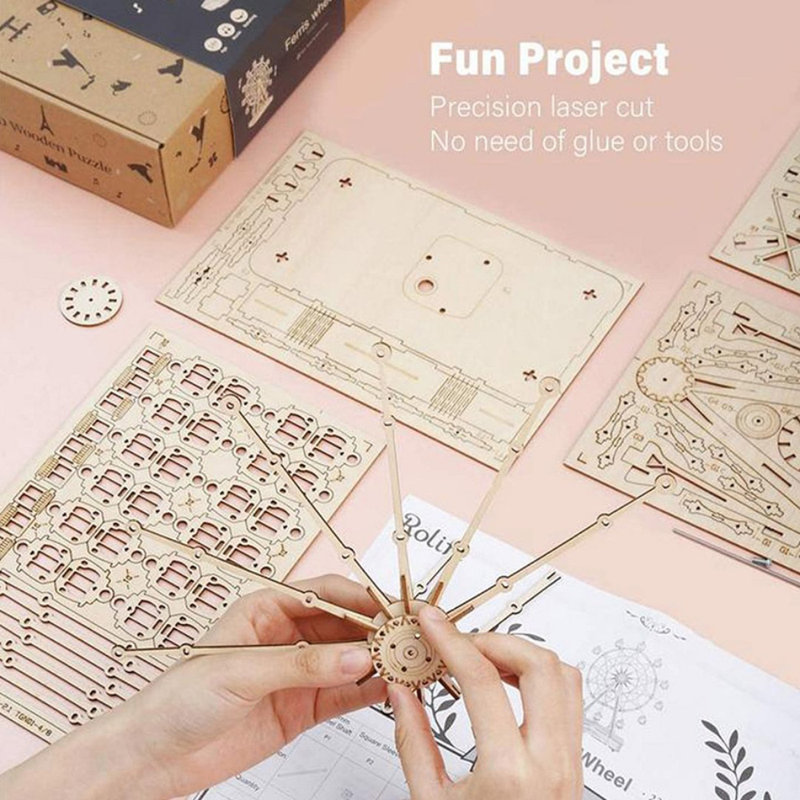 Casse-tête bricolage boîte à musique 3D - Grande roue - 232 pièces
