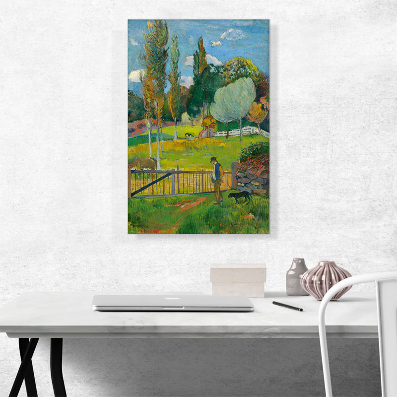 «Landscape 1894» par Paul Gauguin - reproduction d'art sur toile tendue, H 26 po x l 18 po x P 0,75 po