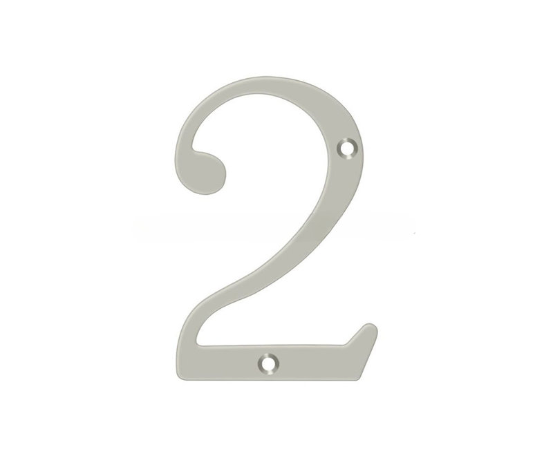 Chiffres Deltana 4 pi 4U15; laiton massif; finition nickel satiné, Nickel brossé, 2