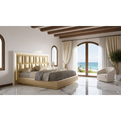 Annalya Vegan Leather Panel Bed