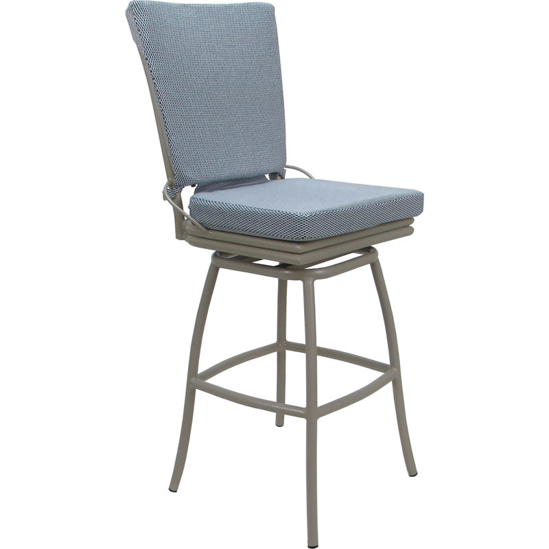 Tabouret de bar intérieur extérieur sans accoudoirs 30 po, Bleu, Beige