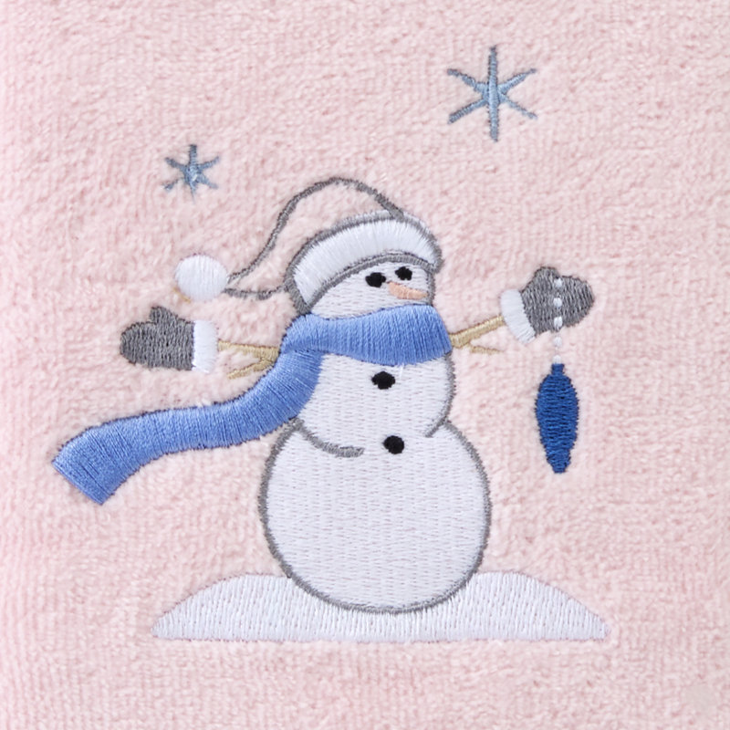 GLAM SNOWMAN EMB HAND-PINK